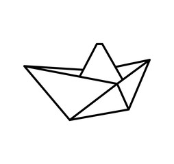 Origami concept represented by boat icon. isolated and flat illustration 
