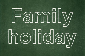 Travel concept: Family Holiday on chalkboard background