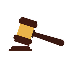 Law and Justice concept represented by hammer icon. isolated and flat illustration 