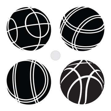 Bocce Ball Set Icon -  Petanque Vector