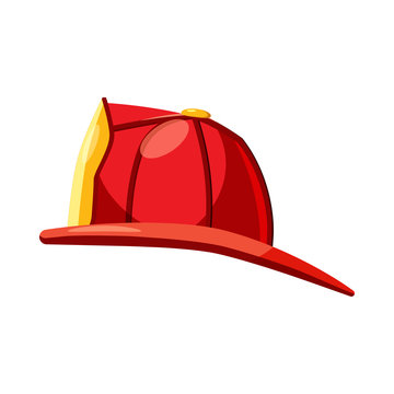 Helmet for a firefighter icon, cartoon style