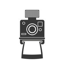 Retro and vintage technology concept represented by camera icon. isolated and flat illustration 