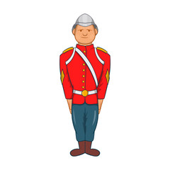 Man in a red jacket and metal helmet century icon