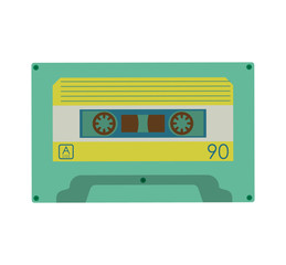 Retro and vintage technology concept represented by Cassette icon. isolated and flat illustration 