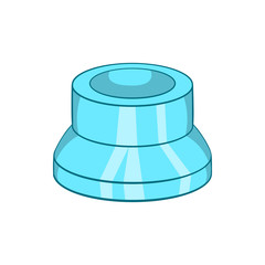 Transparent plastic cap icon, cartoon style
