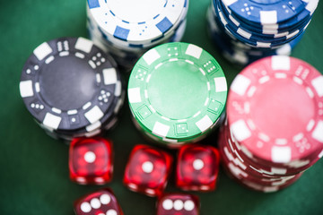 casino chips from above