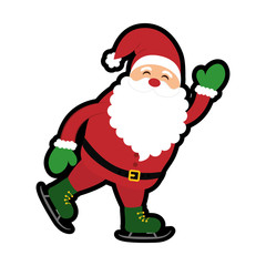 Merry Christmas concept represented by santa cartoon icon. isolated and flat illustration 