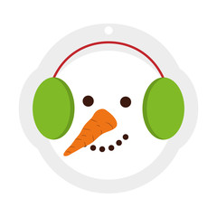 Merry Christmas concept represented by snowman cartoon icon. isolated and flat illustration 