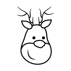 Merry Christmas concept represented by deer icon. isolated and flat illustration 