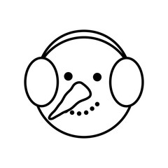 Merry Christmas concept represented by snowman cartoon icon. isolated and flat illustration 