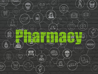 Healthcare concept: Pharmacy on wall background