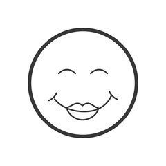 Cartoon face concept represented by circle design. isolated and flat illustration 