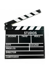 Clapper board isolated on white