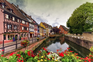 Little Venice, petite Venise, in Colmar, Alsace, France - obrazy, fototapety, plakaty
