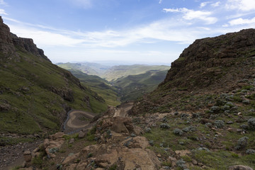 Looking down on Sani Pass