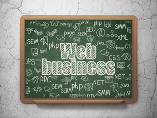 Web design concept: Web Business on School board background