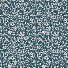 Seamless worn out vintage background 404_garden spiral curve vine flower leaf   © Phoebe Yu