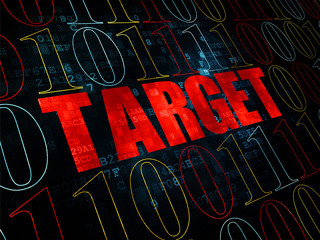 Finance concept: Target on Digital background