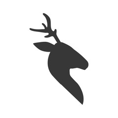 Animal silhouette concept represented by deer icon. isolated and flat illustration 