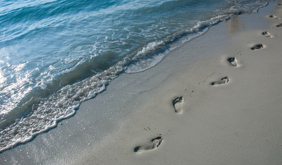 Footprints on the beach