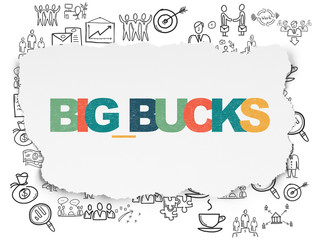 Finance concept: Big bucks on Torn Paper background