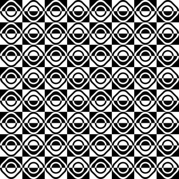 Geometric fun pattern with white and black decorations