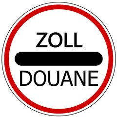 Verkehrszeichen Zoll Schild, Vorlage