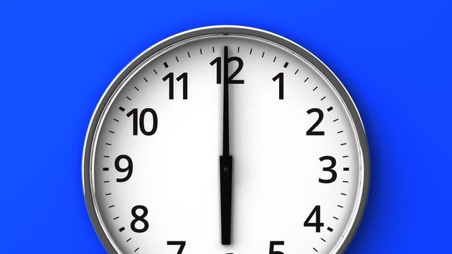 Clock On Blue Wall.
Zoom View.
3DCG render Animation.