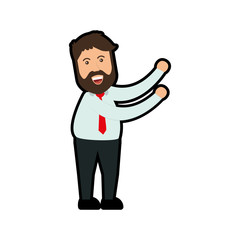Businessman concept represented by cartoon man icon. isolated and flat illustration 