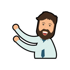 Businessman concept represented by cartoon man icon. isolated and flat illustration 