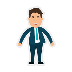 Businessman concept represented by cartoon man icon. isolated and flat illustration 