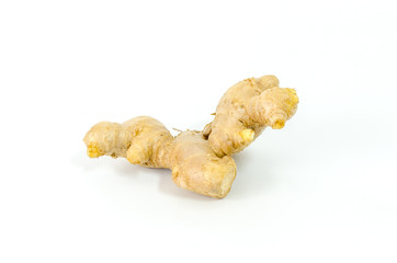 Fresh ginger root isolated on white background