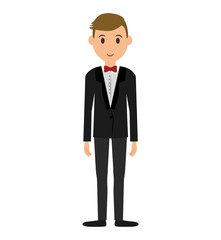Person concept represented by cartoon man icon. Isolated and Flat illustration