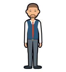 Businessman concept represented by cartoon man icon. isolated and flat illustration 