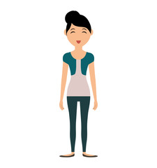 Person concept represented by cartoon woman icon. Isolated and Flat illustration