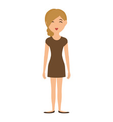 Person concept represented by cartoon woman icon. Isolated and Flat illustration