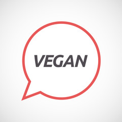 Isolated comic balloon icon with    the text VEGAN