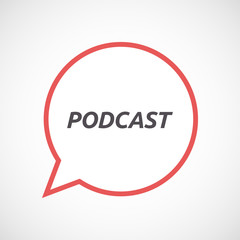 Isolated comic balloon icon with    the text PODCAST