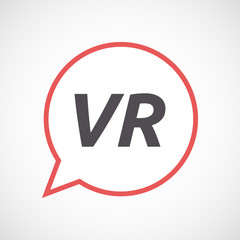 Isolated comic balloon icon with    the virtual reality acronym