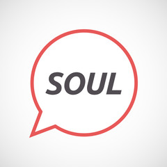 Isolated comic balloon icon with    the text SOUL