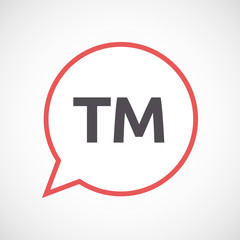 Isolated comic balloon icon with    the text TM