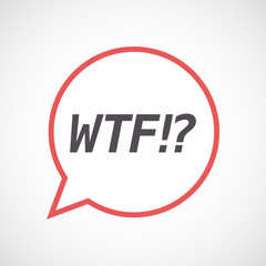 Isolated comic balloon icon with    the text WTF!?
