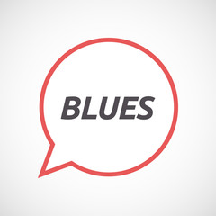 Isolated comic balloon icon with    the text BLUES
