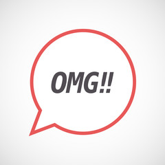 Isolated comic balloon icon with    the text OMG!!
