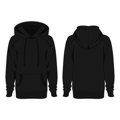 Black hoodie isolated vector