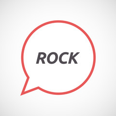 Isolated comic balloon icon with    the text ROCK