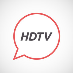 Isolated comic balloon icon with    the text HDTV