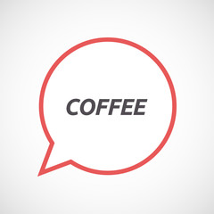 Isolated comic balloon icon with    the text COFFEE
