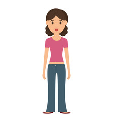 Person concept represented by cartoon woman icon. Isolated and Flat illustration