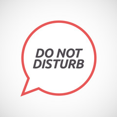 Isolated comic balloon icon with    the text DO NOT DISTURB